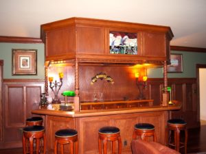 Built in Custom made bar with Stain Glass.
